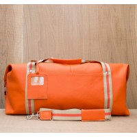 BAGAGE CUIR ORANGE | Grand Baroudeur