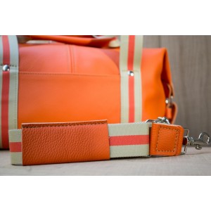 BAGAGE CUIR ORANGE | Grand Baroudeur