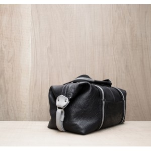 BAGAGE CUIR NOIR & GRIS | Baroudeur Urbain 