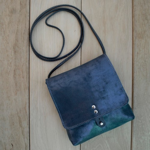 POCHETTE CUIR BLEU | Montsouris