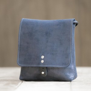 POCHETTE CUIR BLEU | Montsouris