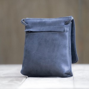 POCHETTE CUIR BLEU | Montsouris