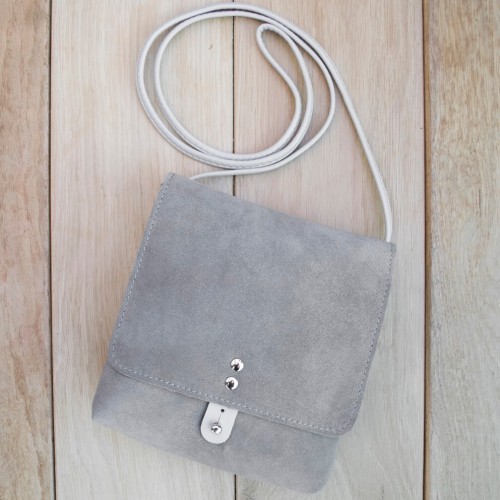 POCHETTE CUIR GRIS | Montsouris