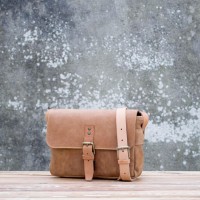 SAC CUIR TAN | Petit messager 