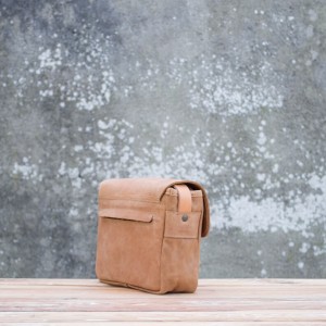 SAC CUIR TAN | Petit messager 