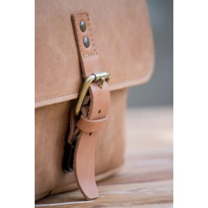 SAC CUIR TAN | Petit messager 