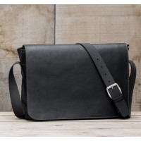 BESACE CUIR NOIR | MUSETTE