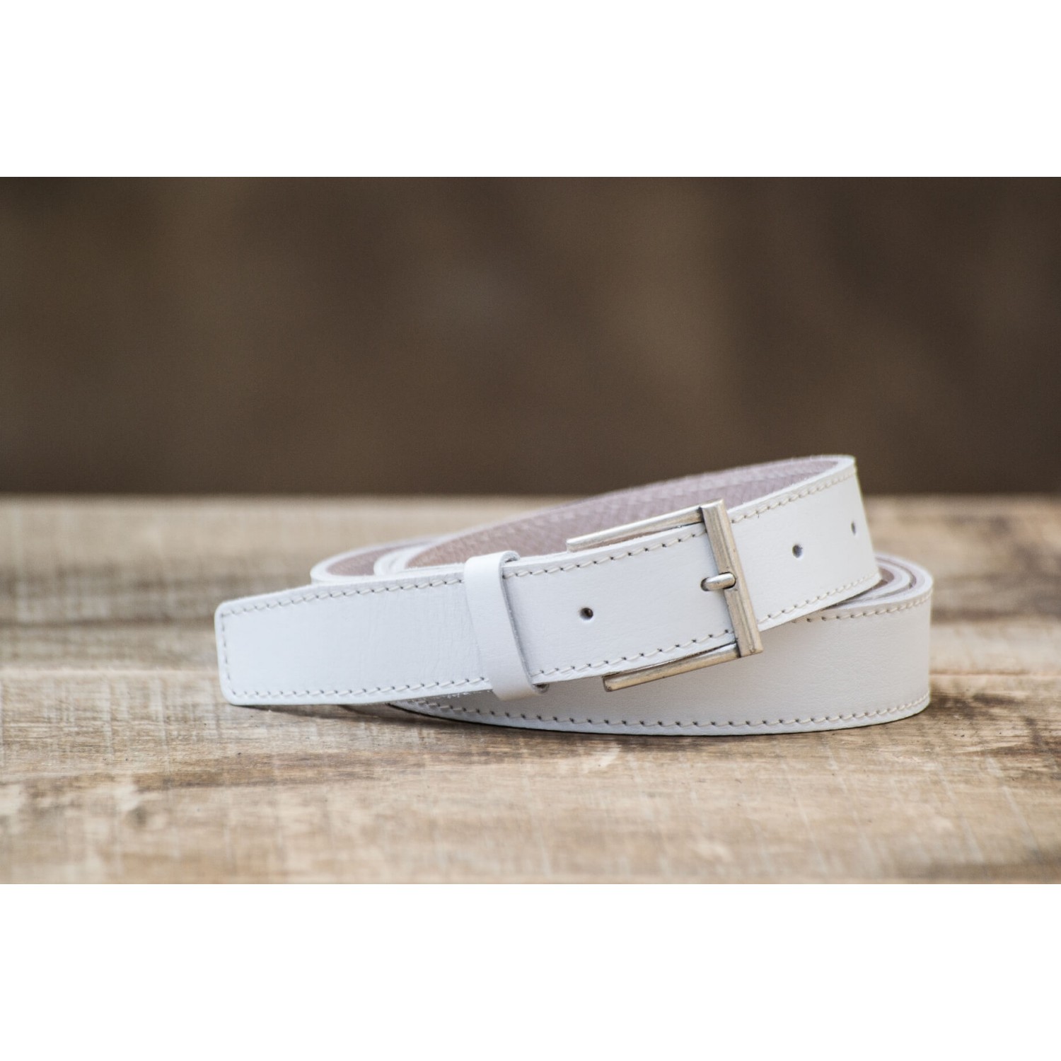 Ceinture Sport Sur Mesure Tailored Sportsman - Cuir Matelassé - Blanc Moyen - Neuve