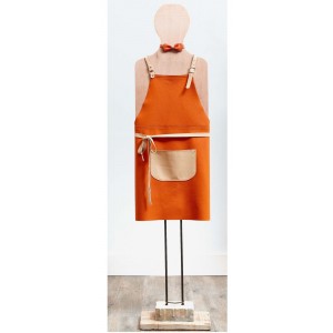 TABLIER CUIR BISTROT | ORANGE