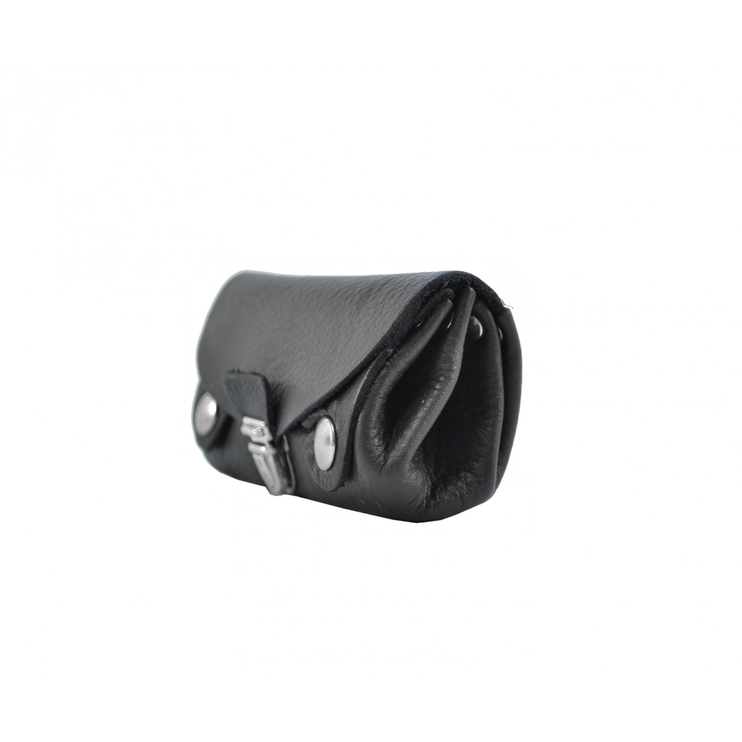 Porte-monnaie Noir En Cuir De Veau